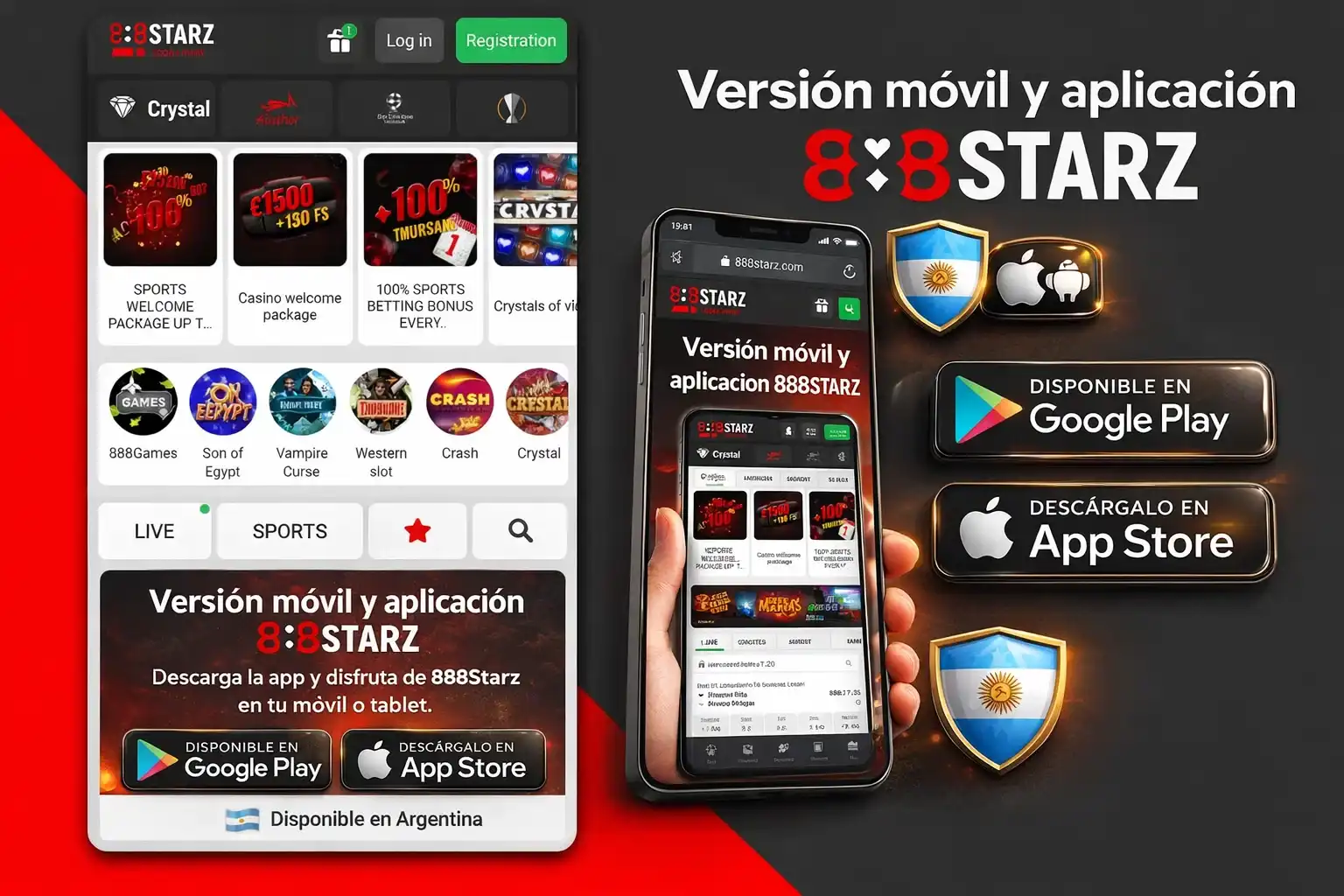 Versión Móvil y App de 888Starz Casino